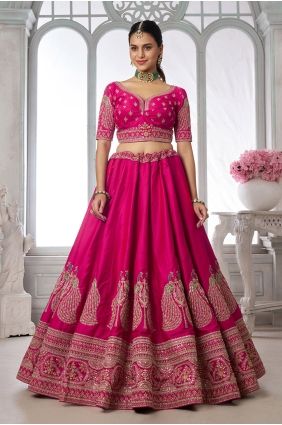 Pink Lehenga Choli in Hand Silk LC9112