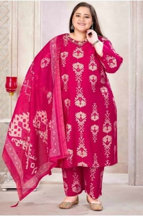 Printed Salwar Kameez in Pink Viscose SK15628