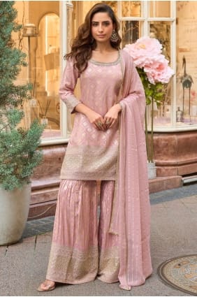 Viscose Viscose Sharara Suit with Sequins SS1320