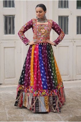 Multicolor Georgette Printed Lehenga Choli with Dupatta LC9092