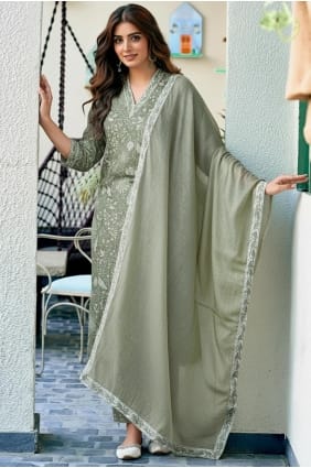 Pista Green Rayon Eid Salwar Kameez with Printed SK155941