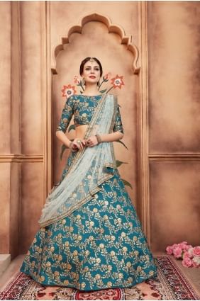 Luring Blue Art silk Lehenga Choli LC1780