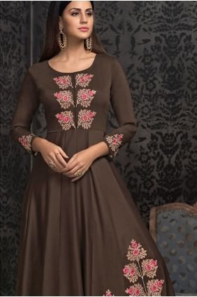 Dark brown Cotton Gown GW0026