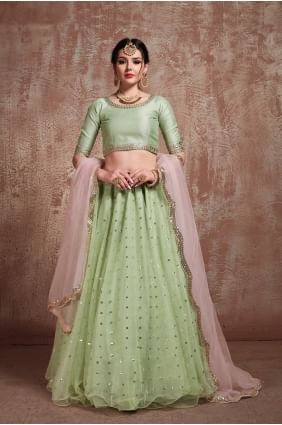 Pastel green Net Lehenga Choli LC2001