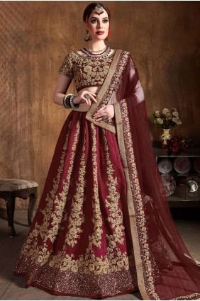 Art Silk Lehenga Choli in Maroon lc2401