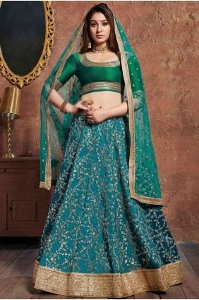 Embroidered Lehenga Choli in Blue lc2428