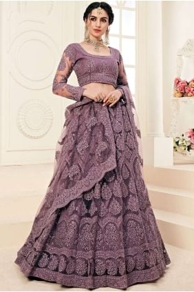 Dusty Purple Lehenga Choli with Embroidery Net lc2525