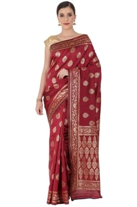 Weaving Maroon  Silk Saree SR24963