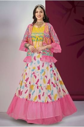 Multicolor Georgette Wedding Lehenga Choli with Embroidered LC7104
