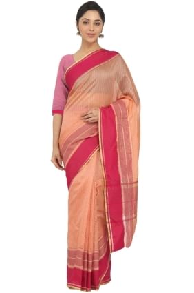 Peach Saree in Weaving Silk SR25192