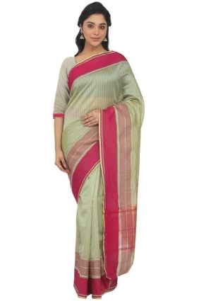 Silk Saree in Light green with Weaving SR25194