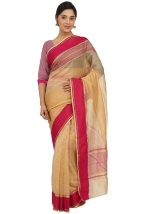 Saree Silk in Yellow with Weaving SR25196