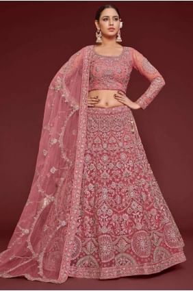 Fantasy rose  Wedding Lehenga Choli with Embroidered Soft net LC7183