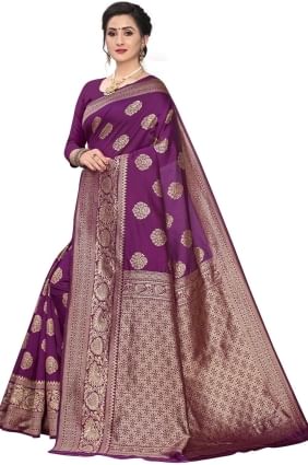 Saree Purple  in Silk with Weaving SR25573