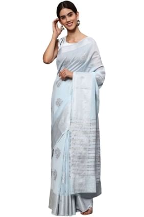 Light blue Weaving Silk Saree SR25582
