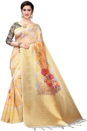 Silk Digital print Purple multicolour  Saree with Blouse SR25594