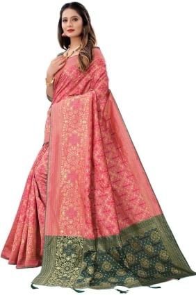 Hot pink Weaving Saree in Silk SR25606