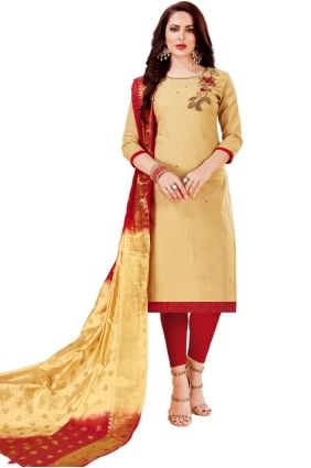 Multicolor Salwar Kameez in Silk with Embroidered SK153755