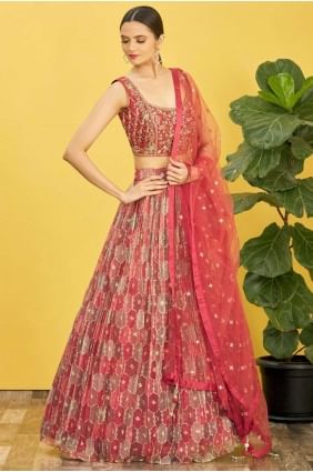 Brown Wedding Lehenga Choli with Digital print Organza LC7372