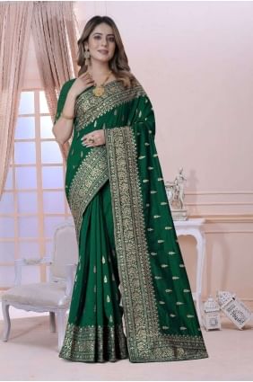 Weaving Silk Green Saree SR25727