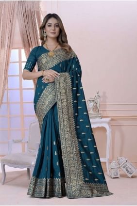 Weaving Silk Saree in Morpeach  with Blouse SR25729