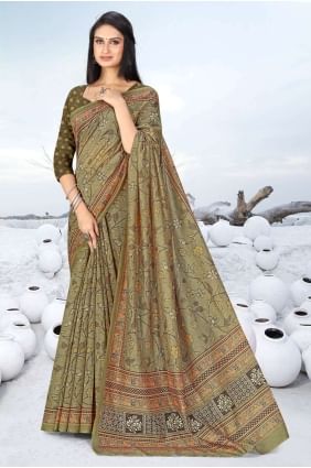 Saree in Multicolor Chanderi  Digital print SR25956