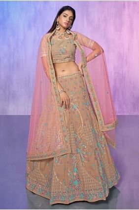 Lehenga Choli in Mauve  Georgette with Embroidered LC7575