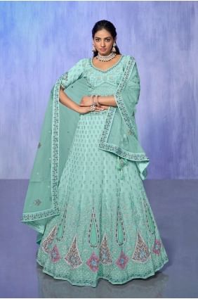 Aqua  Lehenga Choli in Embroidered Georgette LC7576
