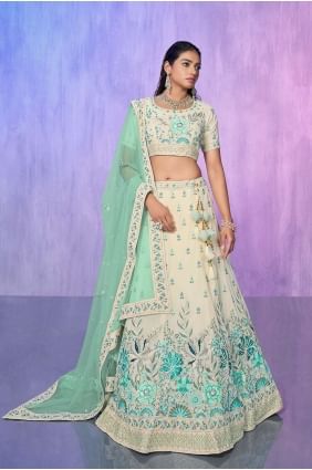 White Lehenga Choli  Embroidered Georgette LC7581