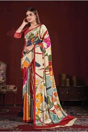 Saree  Multicolor in Digital print Silk SR26601