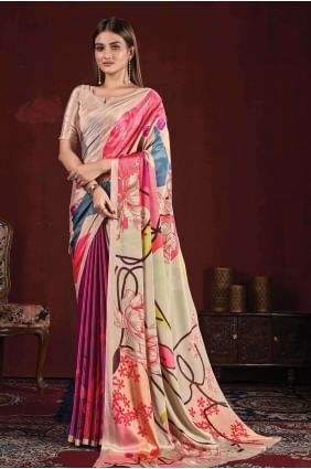 Saree  Multicolor  with Digital print Silk SR26604