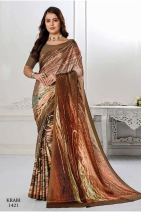 Multicolor Saree with Digital print crepe Silk SR26623