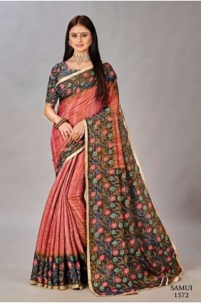 Magenta  Saree Digital print Silk SR26639