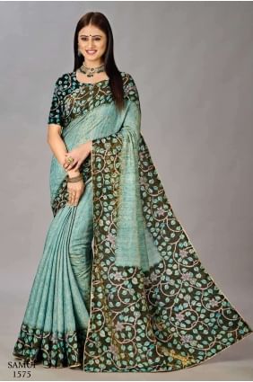 Orange Digital print Silk Saree SR26643