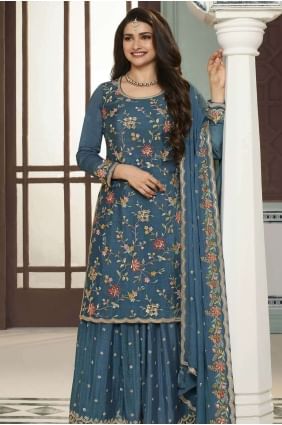 Chiffon Chiffon Palazzo Suit with Embroidered PZ3966