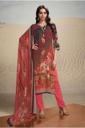 Crepe Palazzo Suit in Multi  with Digital print SK154155