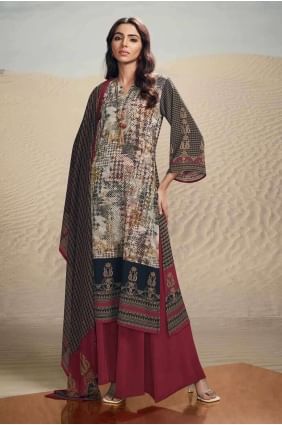 Rama  Digital print Palazzo Suit in Crepe SK154159