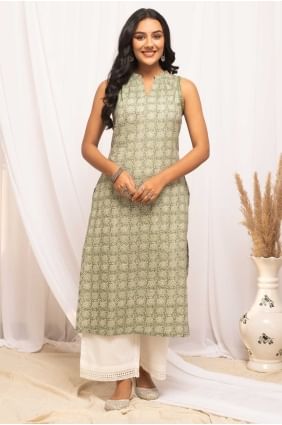 Peach Salwar Kameez with Printed Cotton SK154575