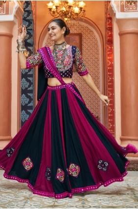 Embroidered Viscose Lehenga Choli in Multicolor with Dupatta LC7977