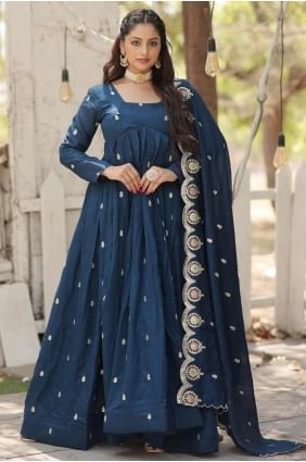 Rama Embroidered Georgette Gown Dress GW0963