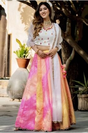 Art silk Digital print Multicolor Lehenga Choli with Dupatta LC8008