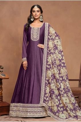 Art silk Gown Dress with Embroidered GW0979