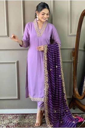 Violet Salwar Kameez in Embroidered Viscose SK154621