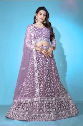 Net Lehenga Choli with Embroidered in Lalic  LC8064