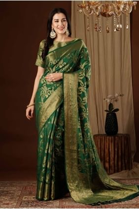 Green Weaving Silk Saree SR27600