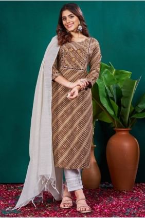 Rayon Straight Pant Suit with Printed SK155040