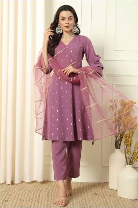 Lavender Straight Pant Suit in Lace Crepe SK155051
