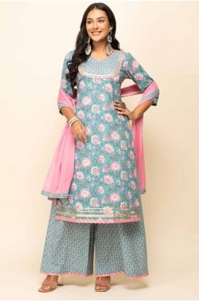 Red Lace Straight Pant Suit in Cotton SK155063