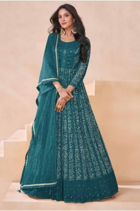 Morpichh  Embroidered Gown Dress in Georgette GW1077