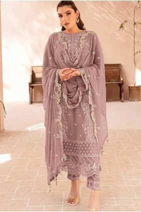 Embroidered Georgette Mauve  Eid Salwar Kameez with Dupatta SK155089